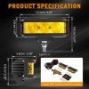 AUXBEAM 5" LED Light Bar Pods Offroad Driving Fog Amber