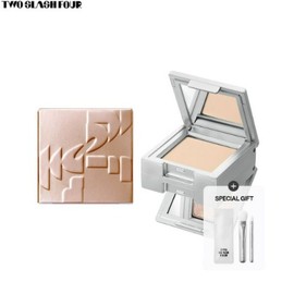 TWO SLASH FOUR Strobing Face Cube + Mini Touch Up Brush Set 3ea, Color:01 Peach