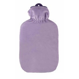 Sänger 2.0 Litre Rubber Hot Water Bottle with Classic Fleece Cover Pastel Purple