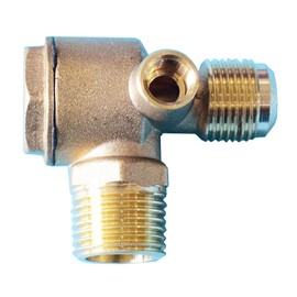 Anawakia Air Compressor Check Valve 3-Port Brass Male Thread Air Compressor Unidirectional Check Valve Central Pneumatic Brass Connection Pipe Fittings (Female 1/2" x 1/2" x 1/8")