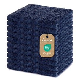 Set of 10 Flannels 30 x 30 cm Terry Towel Elena Navy