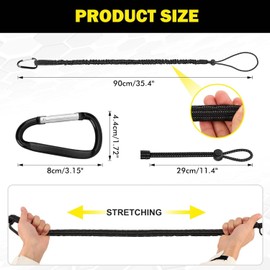 Pack of 6 Tool Safety Lanyard, Tool Fall Protection, Extendable Safety Lead with Carabiner Hook, Tool Fall Protection, Tool Lanyard for Working at Height