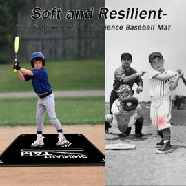 2F22E Baseball Hitting Mat,Indoor/Outdoor Portable Batting Cage Mat,35.4 * 23.6 Inch Baseball and Softball Batter Stance Training Mat for improving The Batting Posture of Athletes of All Ages