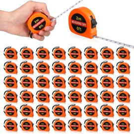 Copkim 50 Pcs Small Tape Measure Keychain Mini Measuring Tape Retractable 6ft 2m, Metric and Inch, Lot Bundle Retractable Handy Pocket Tape Mini Gifts for Daily Use, Party Favors and Prizes for Men