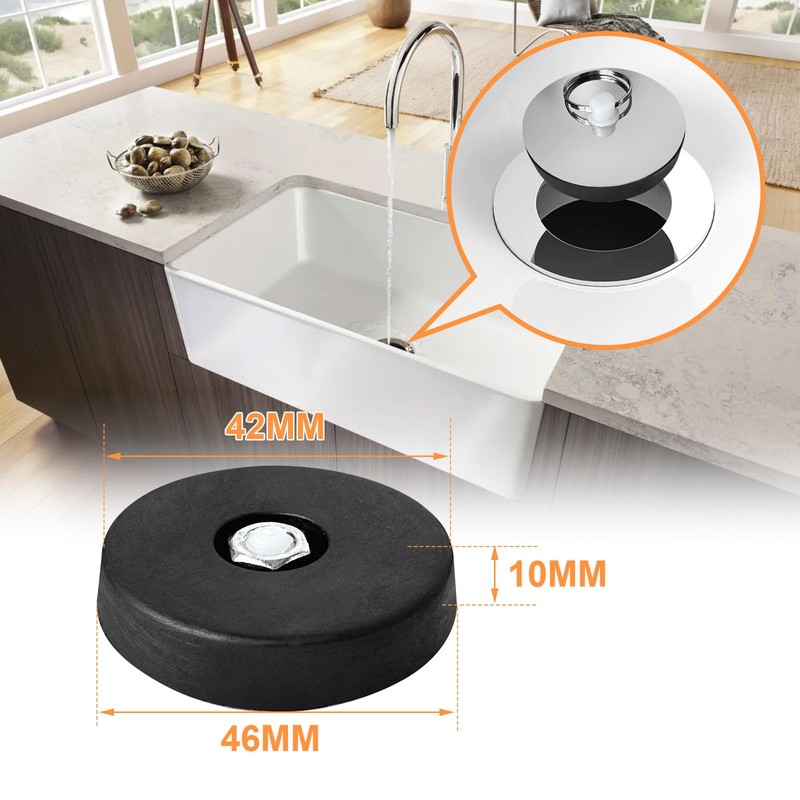 Pack of 3 Drain Plugs, Rubber Plugs, Washbasin, Bath Plug