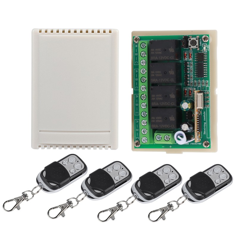 Multi Function 4 Way Remote Control Switch Wireless Relay Switch