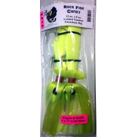Blue Water Candy - Rock Fish Candy 12 oz & 8 oz Mojo Lure Loaded with 9-Inch Swimbait Shad Bodies Tandem Parachute Rigged & Ready