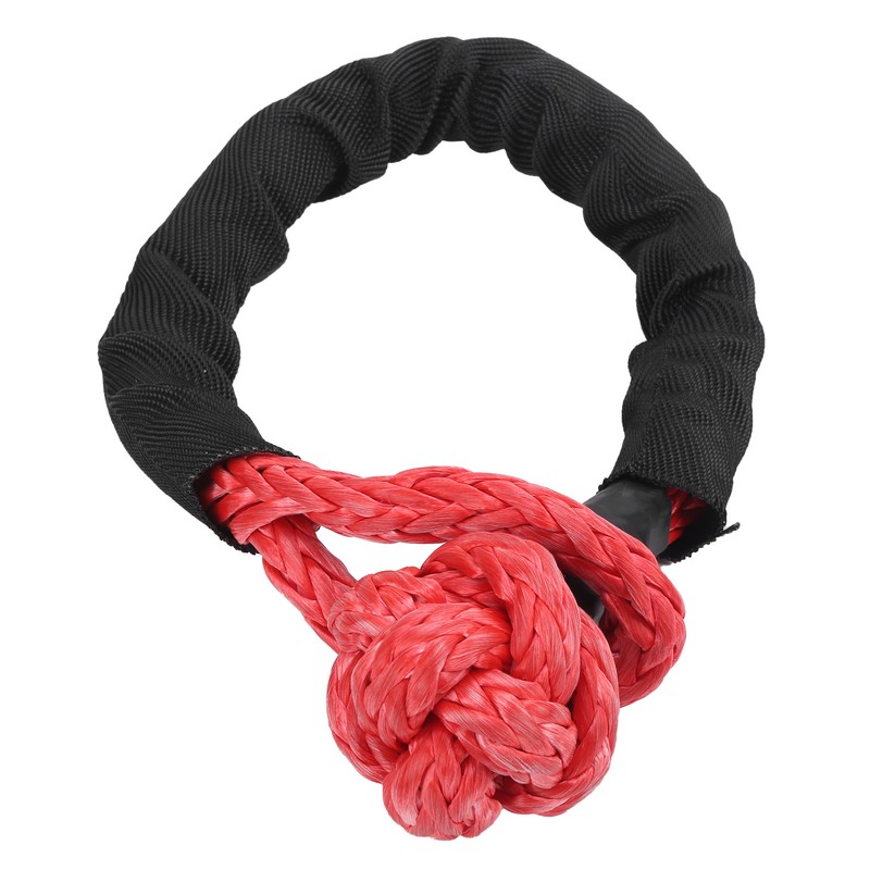 1/2in Car Recovery Straps Winch Rope 35000lbs Flexible Synthetic Shackle