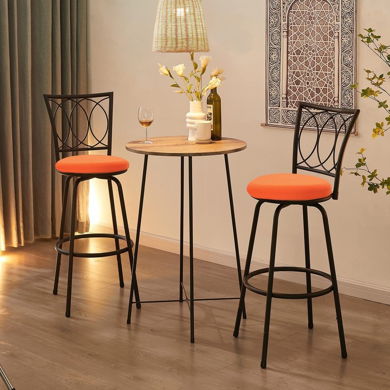 Deisy Dee 4PCS Round Bar Stool Seat Covers Stretch Round