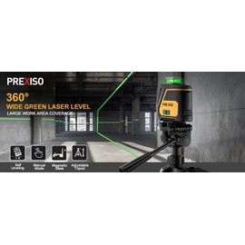 Prexiso 360 Laser Level Tripod-IP54 Rechargeable Wide Angle Vertical Line Laser 100Ft