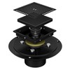 BAOTIYA 4 Inch Square Black Shower Drain Kit with Flange
