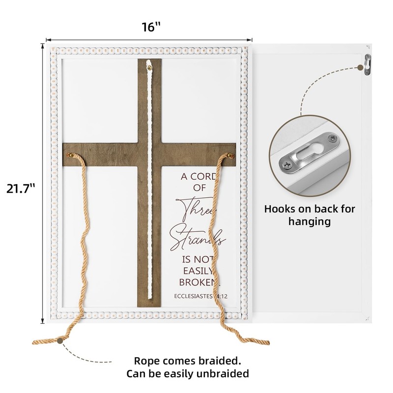 Three Strands Cord Wedding Unity Sign, Cross to Braid or