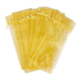 Wuligirl 20pcs Organza Wine Bottle Bags Gold Drawstring Wrapping Gift Bag Reusable Baby Shower Wedding Party Charcoal Pouches Shampoo Bottle Bags 5.5 by 14.5 Inch (20pcs Gold)