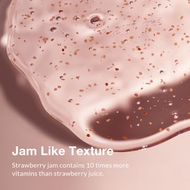 Kustie Strawberry Body Wash with Real Fruit Seeds – Gentle Exfoliating & Hydrating Shower Gel for Dry, Rough & Blemish-Prone Skin, Fruity Milk Perfume Scent, Natural Extracts, 16.9 fl oz