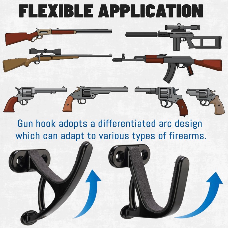 TRIPLE DEER Gun Rack Wall Mount Gun Storage with Felt,