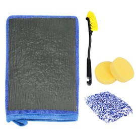 Asheyya 5 Pcs Car Wash Mitt Glove Set, Including Professional Clay Mitt & Microfibre Wash Mitt for Car Detailing Washing Polishing