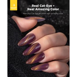 BURANO Cat Eye Gel Nail Polish, 7.3ml Soak Off UV LED Glitter Magnetic Gel Nail Polish, Holographic Cateye Gel Polish for Women DIY Home (MY26)