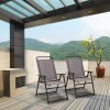 Patiojoy Patio 2pcs Folding Sling Chairs Dining Armrest Backrest Outdoor