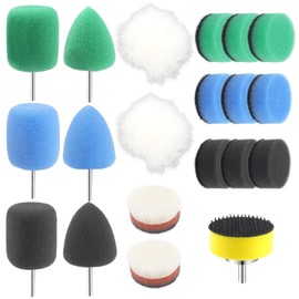 Polishing Sponge Set 25 mm Mini Polishing Pads 20 Pieces Mini Polishing Attachment Cordless Screwdriver Detail Polishing Set Polishing Sponge with Sponge for Small Surfaces Car Grinding Polishing