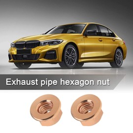 Create idea 20Pcs M10 Exhaust Manifold Hex Nuts Copper Plated Hex Self Locking Nut With Flange 18301737774 Car Replacement Parts