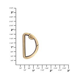 Ohio Travel Bag Spring Gate D Ring, 1-1/8 Inch, Antique Brass Finish, Zinc Alloy, P-2811-ANTB, Each