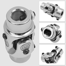 3/4-36 Spline X 3/4" DD Universal U Joint Endxedo Chrome Single Steering Shaft U-Joint 35° Degree Maximum Working Angle