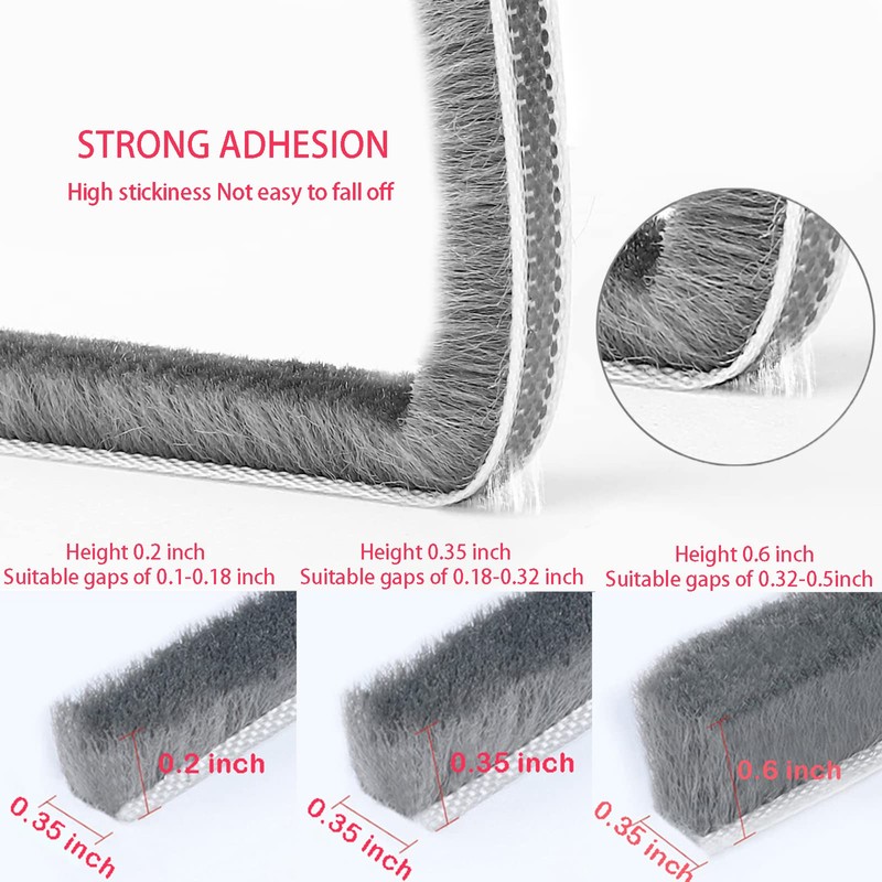 Weather Stripping Door Window Seal Strip 33 Ft, Selfadhesive Strong
