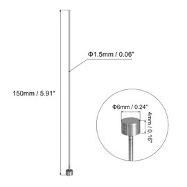 sourcing map Straight Ejector Pins, 1.5mm(0.06") Dia. 65Mn Steel Round Tip Punch 150mm(6") Long for Mechanical Maintenance 4Pcs