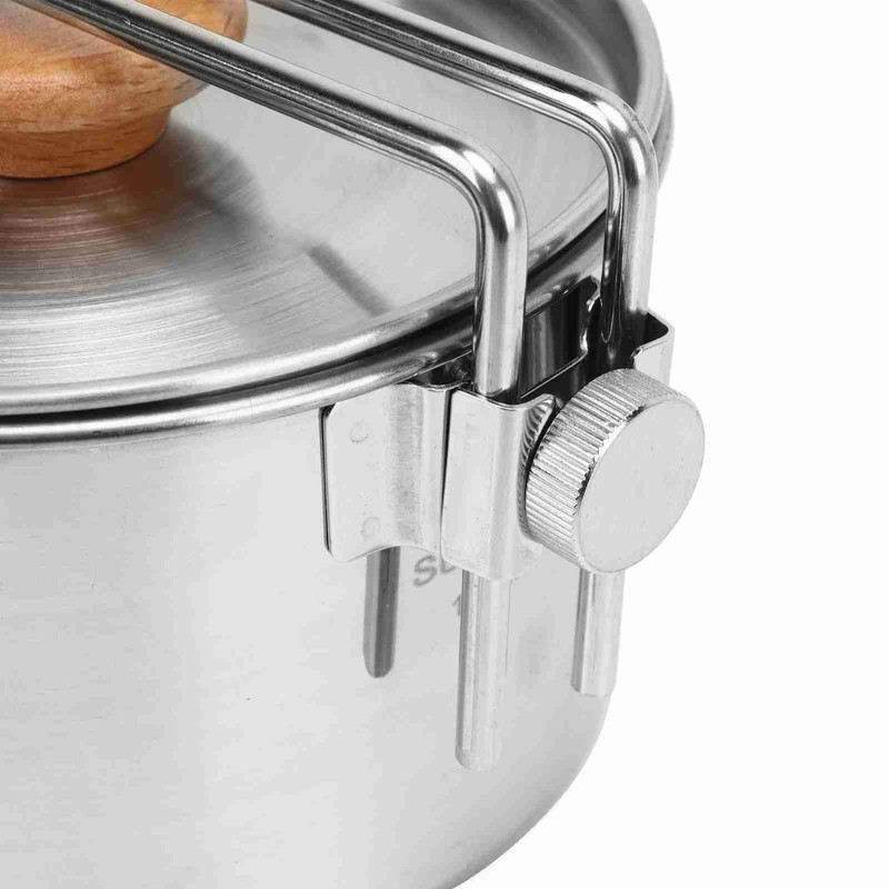 Camping Pot 304 Stainless Steel Portable Camping Kettle with Foldable