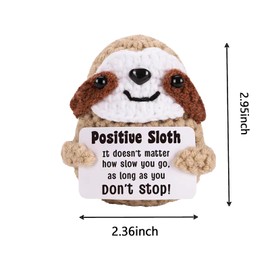 Tbczvx Cute Stuff Sloth Gifts, Emotional Support Gift Handwoven Ornaments Emotional Support Crochet Pickled Cucumber Knitting Knitted Pocket Crochet Doll for Christmas Easter Birthday Ornament