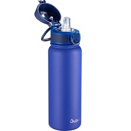OLDLEY 20 Oz Insulated Stainless Steel Water Bottle For Kids, With Straws Leak-proof, Kids Water Bottles For School Boys Girls,Klein Blue