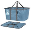 CleverMade Collapsible Laundry Tote - Denim Charcoal 2-Pack 50L -
