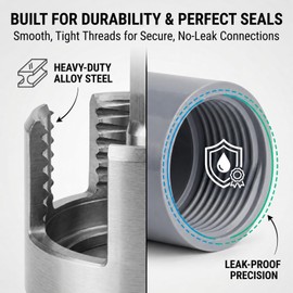 3 Pcs PVC Pipe Threader, 4-In-1 Water Pipe Threading and Cutting Tool for 1/2", 3/4", & 1" Pvc/Plastic Pipes, Pipe Tapping and Threading Tool Compatible with Electric Drills, Suitable for Home Repair
