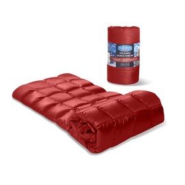 Down Throw Camping Blanket - Packable Lightweight Down Throw Blanket for Outdoor Travel Hiking Picnic RV, Puffy Warm Blanket 60" x 70" with Carry Bag, 650 Fill Power