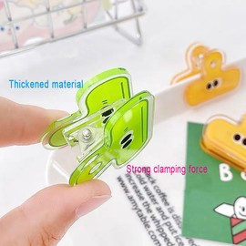 Stationery Folder, Food Sealing Clips, Cute and Fun Cartoon Small Eye Clips, Perfect for Sealing Snack Potato Bag Clips and Folder Clips(4 Pieces)