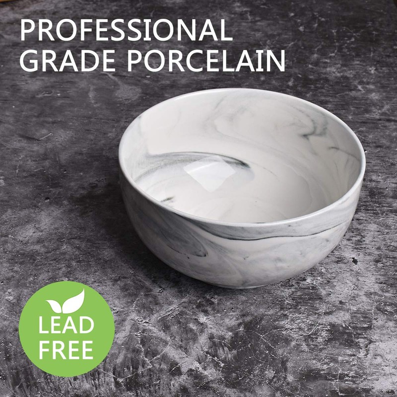 Bosmarlin Marbling Ceramic Bowl Set of 4, 33 Oz, Dishwasher