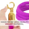 4 PCS Pink Purple Velvet Rope - 5 Ft Barrier