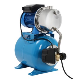 YIYIBYUS 1.6HP Shallow Well Pump with Pressure Tank, 110V Irrigation Pump Garden Pump Stainless Steel Water Booster Jet Pump for Home Farm Lawn Irrigation Yard (Blue)