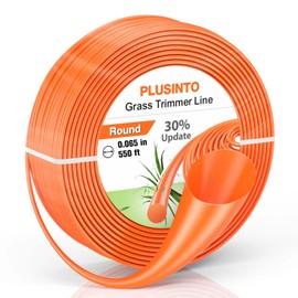 PLUSINTO String Trimmer Line .065", 550 Feet Weed Eater String, Round Trimmer Line for Universal Replacement, Orange Premium Nylon String Trimmer Line for Light Grass&Weeds