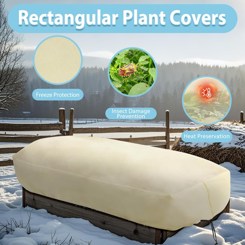 COZYDIG 2-Pack Winter Plant Covers Freeze Protection, 39.3"x17.7"x15.7"Rectangular Garden Covers