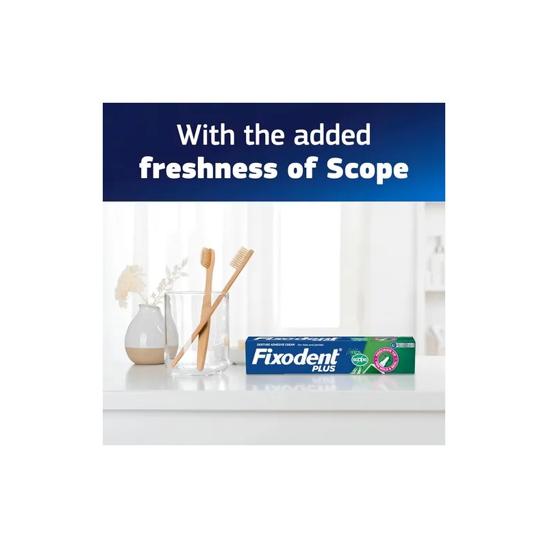 4 Pack Fixodent Plus Crema Adhesiva Dental C/ Sabor Scope