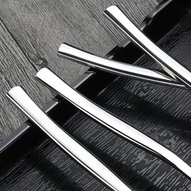 Idomy Tenedores de degustación de acero inoxidable con 3 dientes para aperitivos, 12 piezas