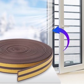 Windproof Soundproof Waterproof Gap Sealing Rubber Weatherstrip 2mm x 9mm Brown 6ea