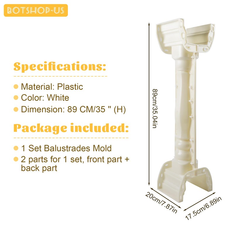 Concrete Roman Column Mold 35.04 Inch Casting Plaster Mold 2