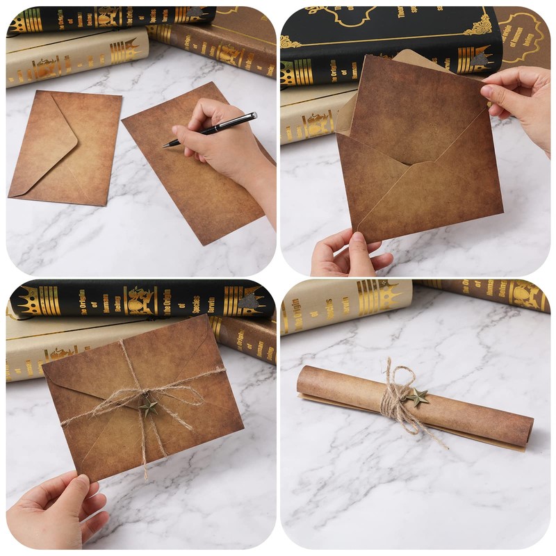 SAVITA Antique Envelopes and Paper Set - 6.4x4.5inch Ancient Retro