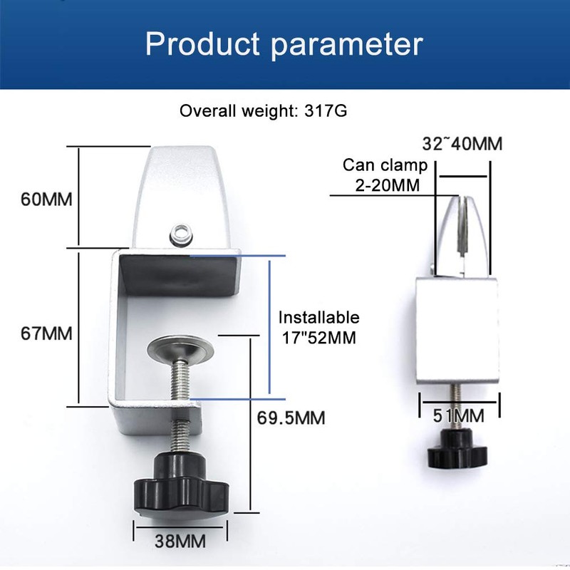 spier Desk Divider Clamp, Table Divider Clip Table Divider Clamp