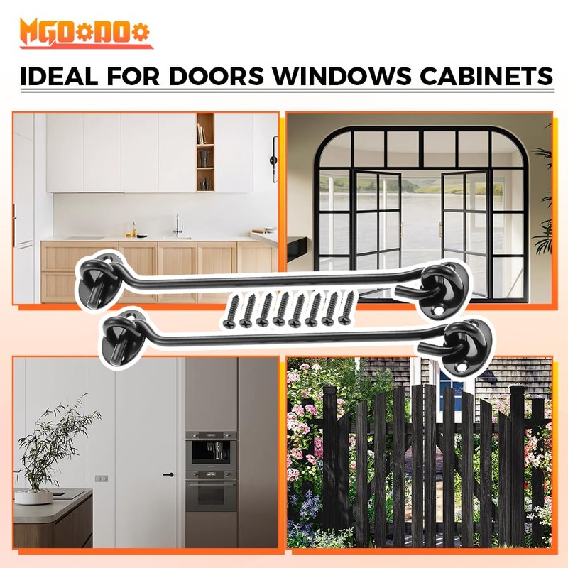 Mgoodoo 12 Inch-300mm Cabin Hook and Eye Latch Lock Shed