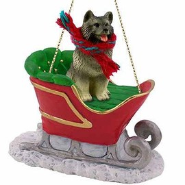 Conversation Concepts Keeshond Sleigh Ride Christmas Ornament - Delightful!
