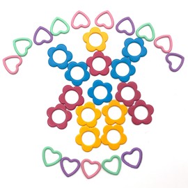 DHER Pack of 30 Knitted Crochet Markers Colourful Stitch Markers Knitting Stitch Markers Rings Metal Metal Stitch Markers Crochet Hooks and Loop Markers Wool Marker Closure (A)