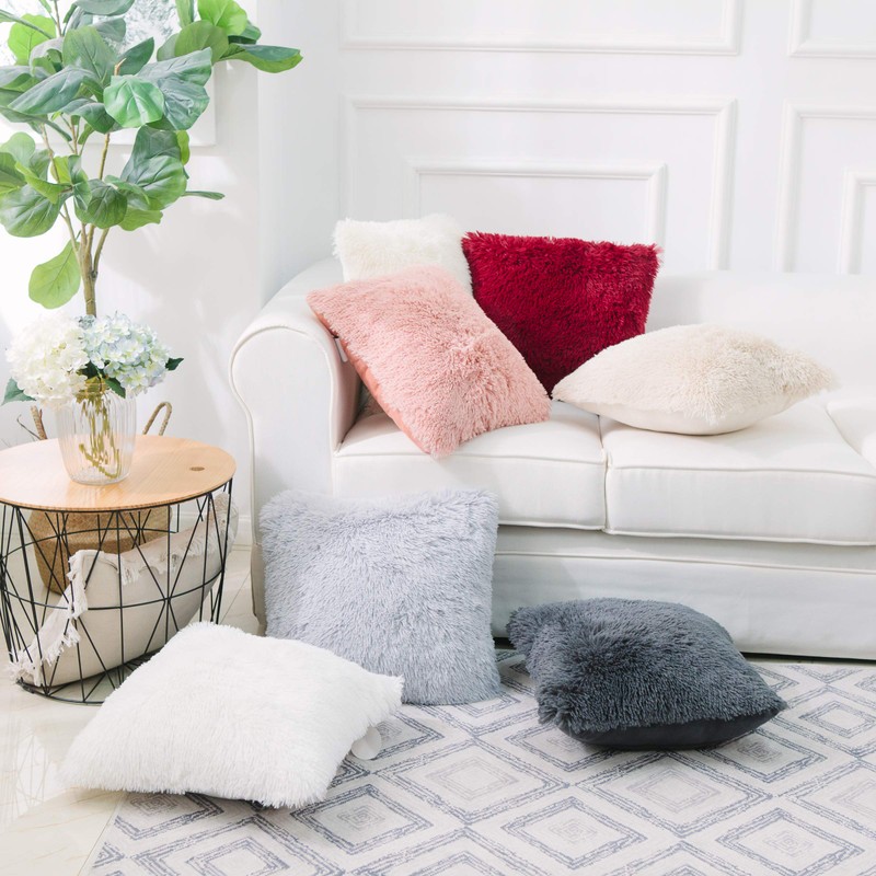 NordECO HOME Luxury Soft Faux Fur Fleece Cushion Cover Pillowcase